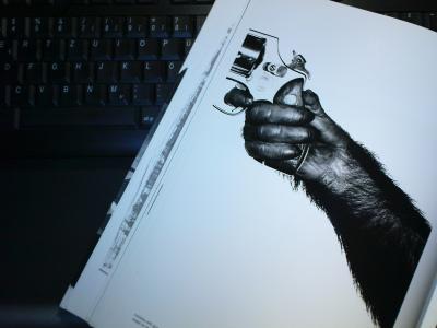 monkey with gun, in: albert watson, mad dog, münchen 1996